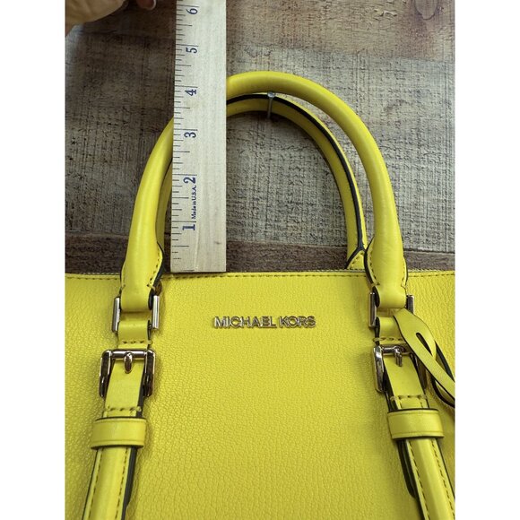 Michael Kors Large Charlotte Satchel Citrus Leather Purse NWT - Picture 11 of 11
